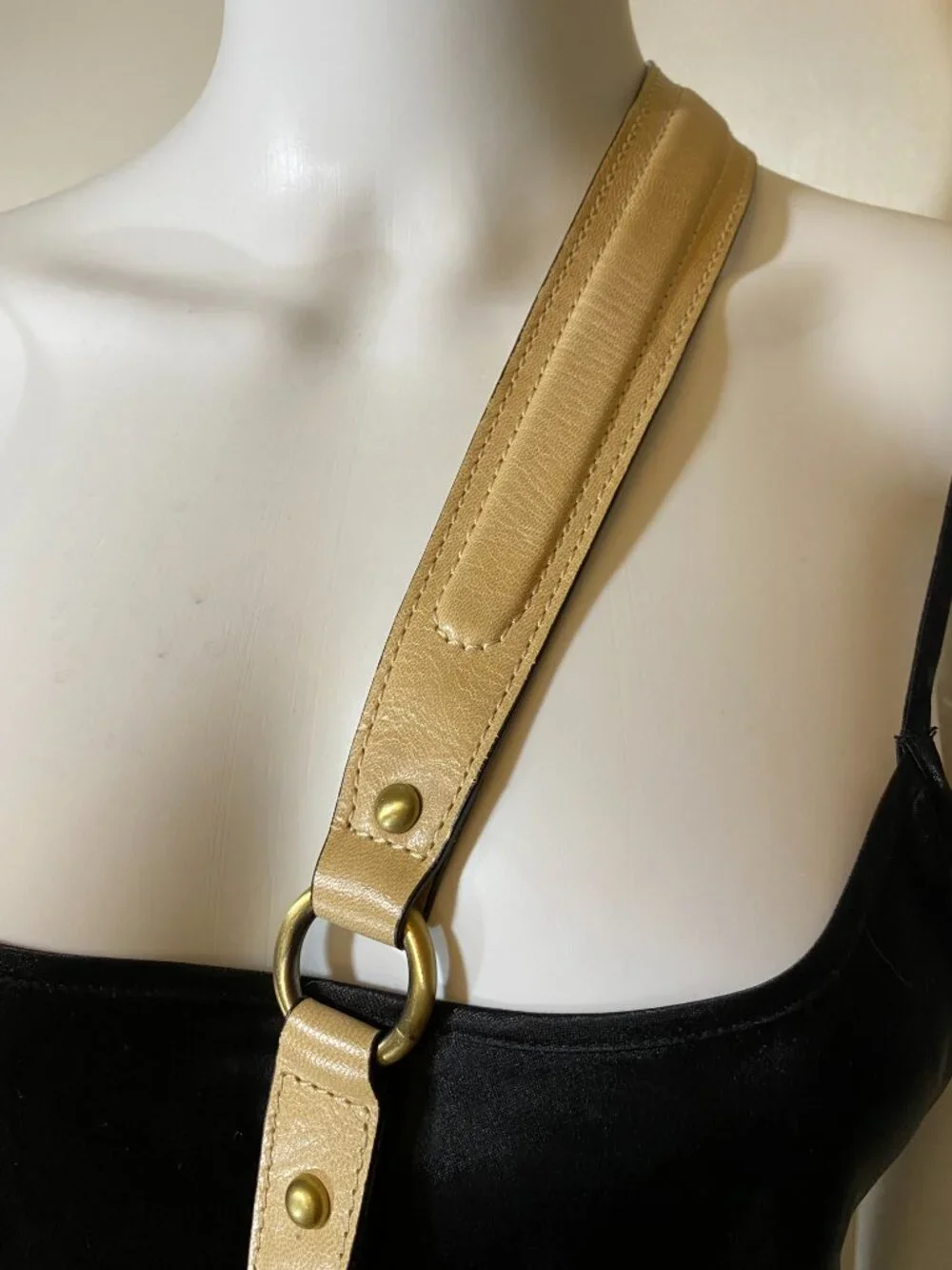 FIRENZE BELLA Quilt Diamond Woven Satchel Crossbody Hobo Bag Beige Leather $114